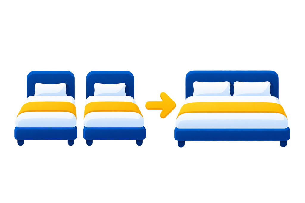 Preparazione letto matrimoniale